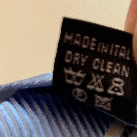 La Vita Di Moda Silk Blue Striped Mens Tie - Picture 4 of 6